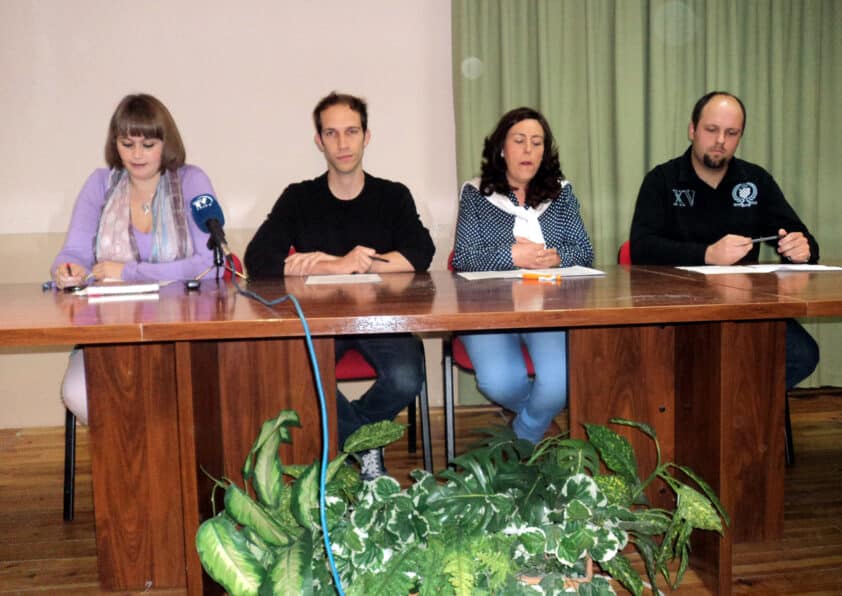 Calvo, Ronda, Cáceres Y Rodríguez Durante La Presentación De La Lista 'loja Plural'.
