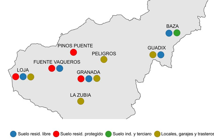 En La Imagen, Parcelas Distribuidas Por La Provincia De Granada.