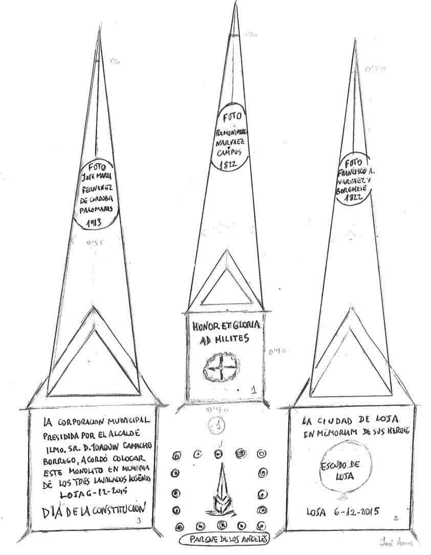 Boceto Del Monolito Diseñado Por El Cronista Oficial De La Ciudad.