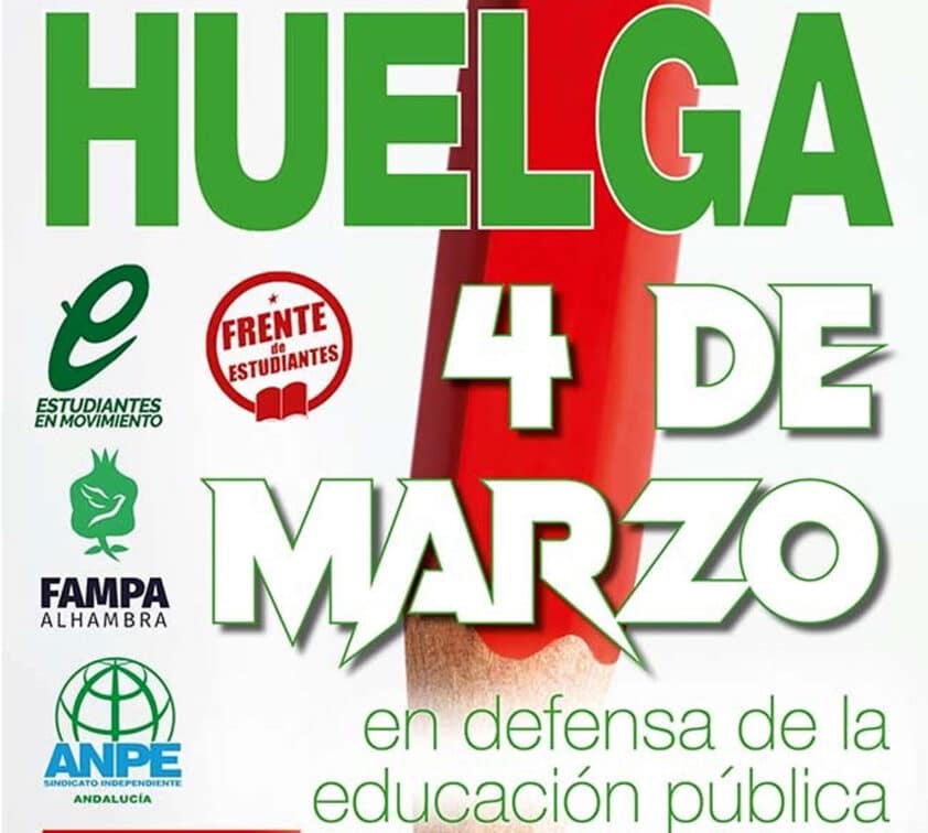 Cartel Anunciador De La Huelga En Defensa De La Educación Pública. Foto: El Corto