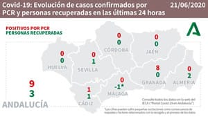 Mapa De Datos Del último Día Facilitado Por La Junta De Andalucía