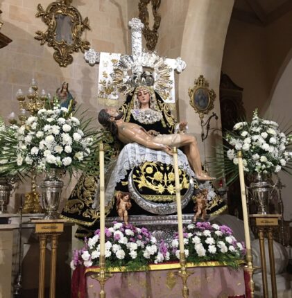 La Virgen De Los Dolores Expuesta En Su Altar Esta Semana Santa. Foto: C. M.