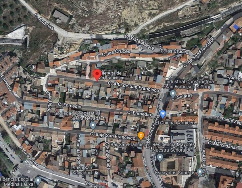 Localización De La Calle Alta En El Barrio De San Francisco Donde Se Actuará. Foto: G. Maps
