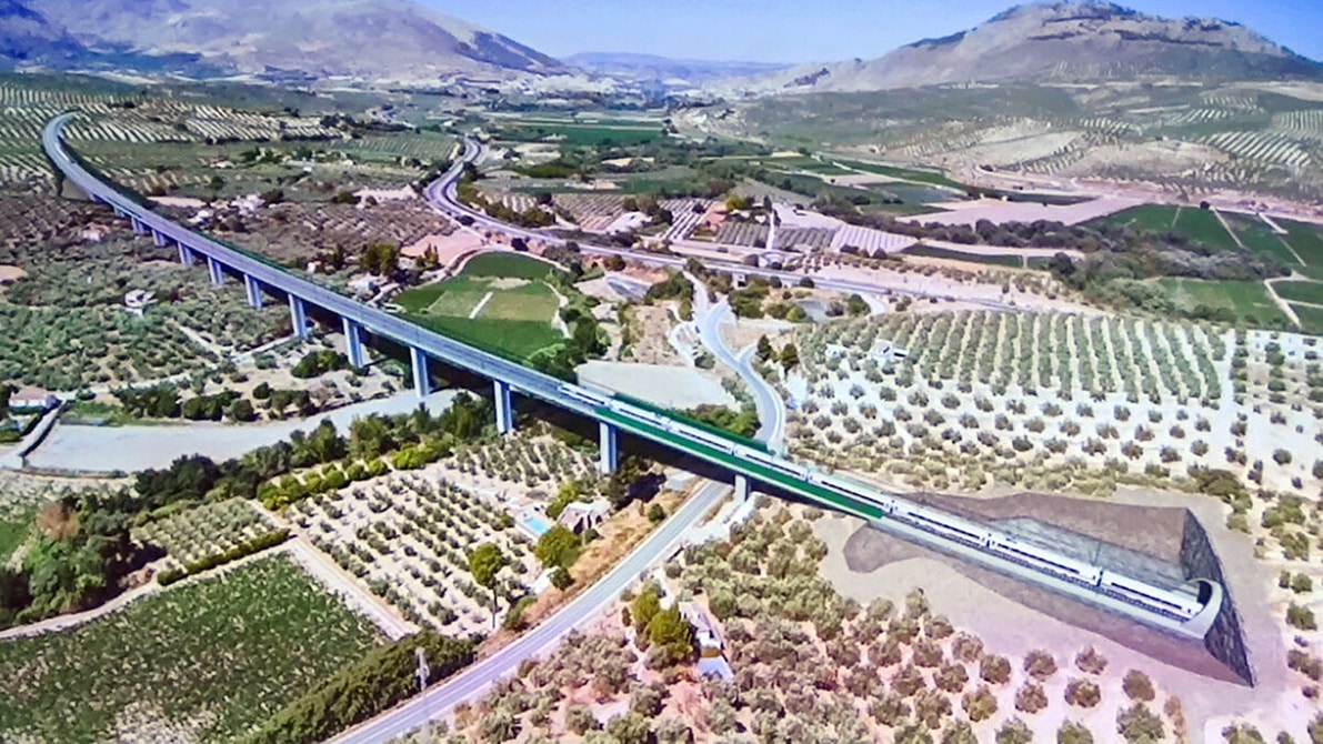 Viaducto De Salar Y Túnel Del Cerro De Los Limones De La Variante De Loja. Foto: Adif